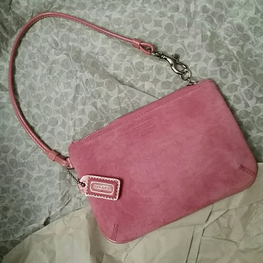 Suede Coach Wristlet